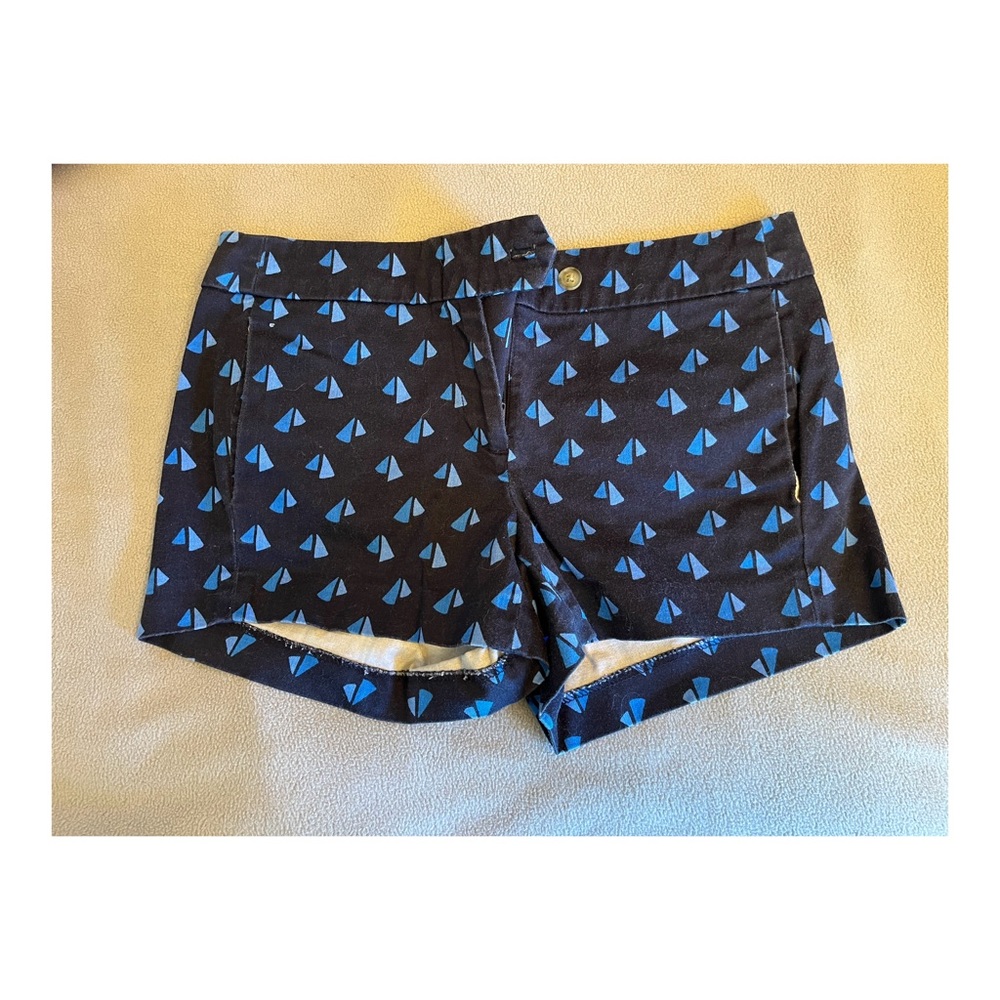 Navy blue J.Crew sailboat patterned shorts